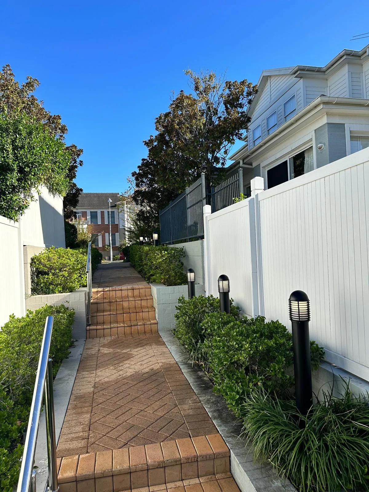 Outdoor pathway lighting installation at a residential property in Sydney